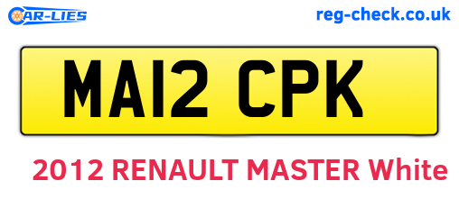 MA12CPK are the vehicle registration plates.