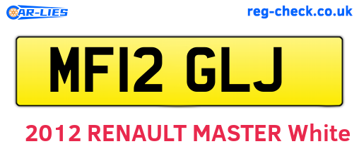 MF12GLJ are the vehicle registration plates.