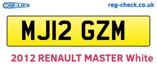 MJ12GZM are the vehicle registration plates.