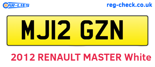 MJ12GZN are the vehicle registration plates.