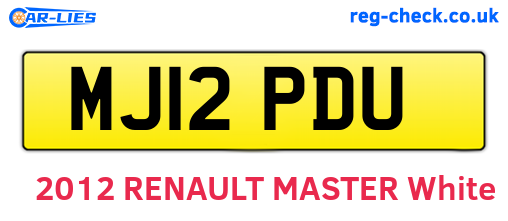 MJ12PDU are the vehicle registration plates.