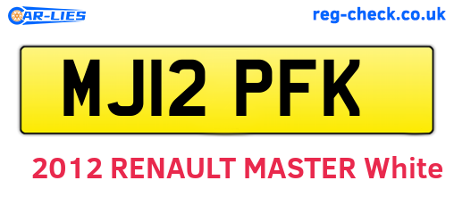 MJ12PFK are the vehicle registration plates.