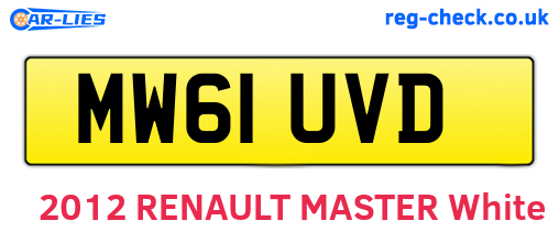 MW61UVD are the vehicle registration plates.