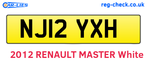 NJ12YXH are the vehicle registration plates.