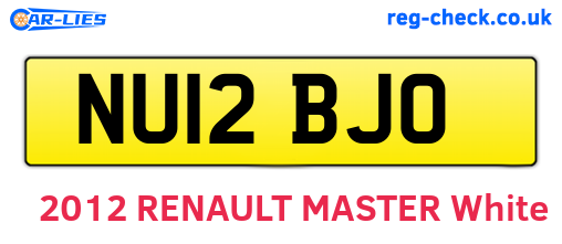 NU12BJO are the vehicle registration plates.