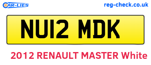 NU12MDK are the vehicle registration plates.