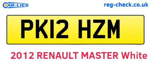 PK12HZM are the vehicle registration plates.