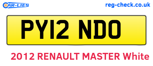 PY12NDO are the vehicle registration plates.