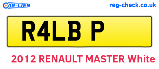 R4LBP are the vehicle registration plates.