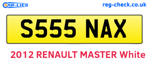 S555NAX are the vehicle registration plates.