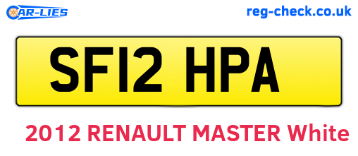 SF12HPA are the vehicle registration plates.