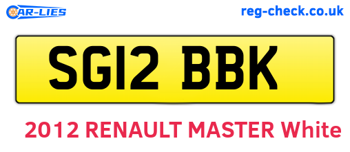 SG12BBK are the vehicle registration plates.