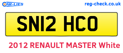 SN12HCO are the vehicle registration plates.