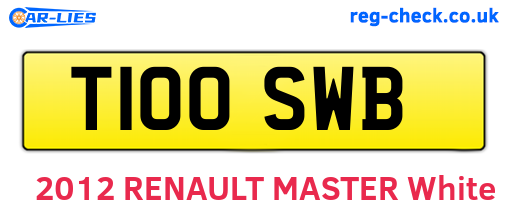 T100SWB are the vehicle registration plates.