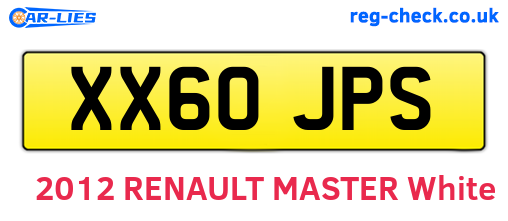 XX60JPS are the vehicle registration plates.