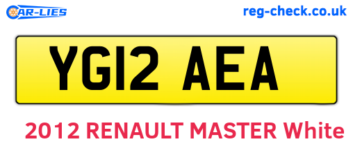 YG12AEA are the vehicle registration plates.