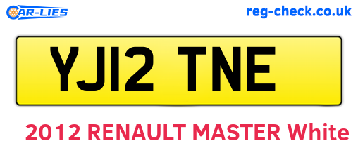 YJ12TNE are the vehicle registration plates.
