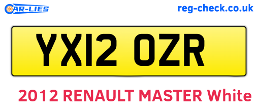 YX12OZR are the vehicle registration plates.