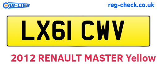 LX61CWV are the vehicle registration plates.