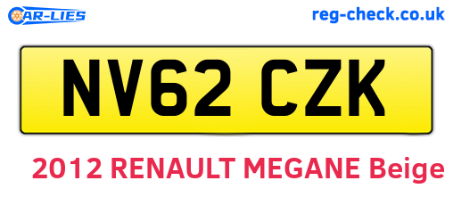 NV62CZK are the vehicle registration plates.