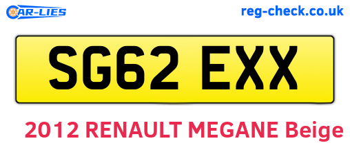 SG62EXX are the vehicle registration plates.