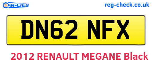 DN62NFX are the vehicle registration plates.