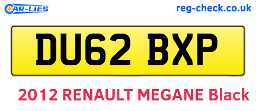 DU62BXP are the vehicle registration plates.