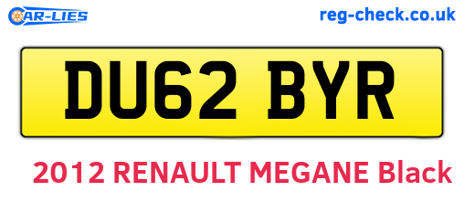 DU62BYR are the vehicle registration plates.