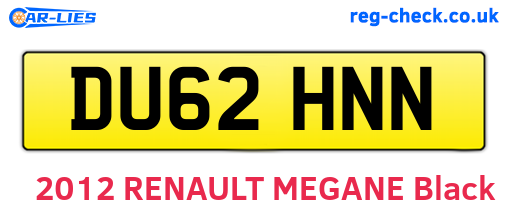 DU62HNN are the vehicle registration plates.