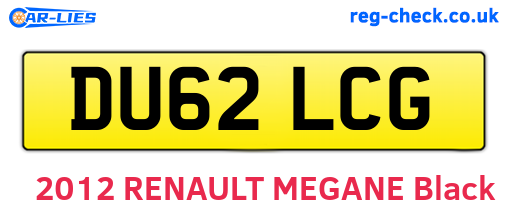 DU62LCG are the vehicle registration plates.