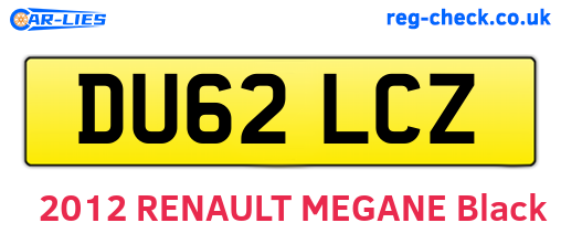 DU62LCZ are the vehicle registration plates.