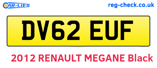DV62EUF are the vehicle registration plates.