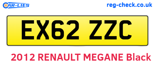 EX62ZZC are the vehicle registration plates.