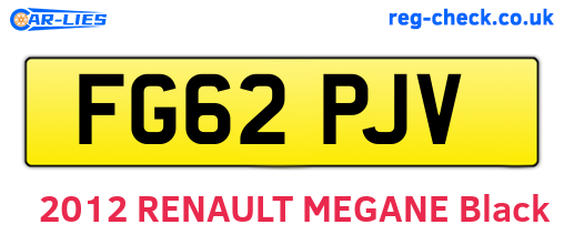 FG62PJV are the vehicle registration plates.