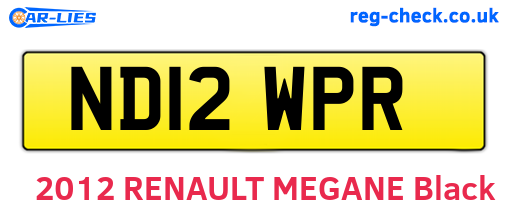 ND12WPR are the vehicle registration plates.