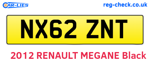 NX62ZNT are the vehicle registration plates.