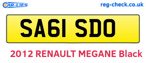 SA61SDO are the vehicle registration plates.