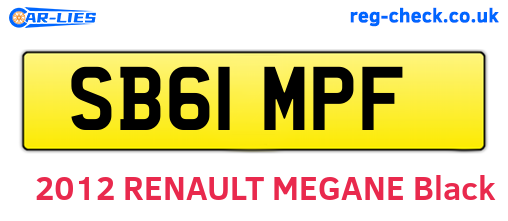 SB61MPF are the vehicle registration plates.