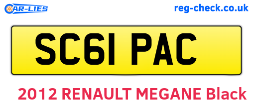 SC61PAC are the vehicle registration plates.