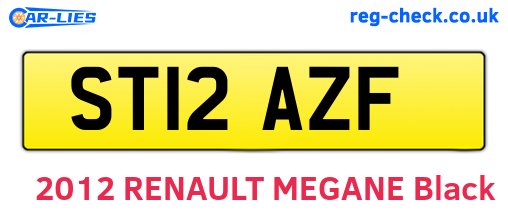 ST12AZF are the vehicle registration plates.