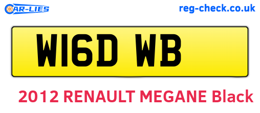 W16DWB are the vehicle registration plates.
