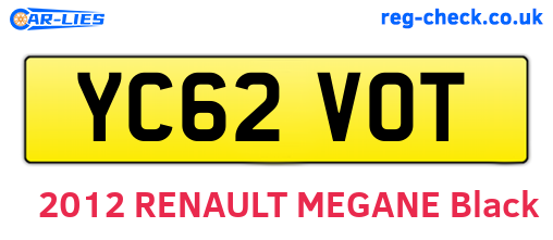 YC62VOT are the vehicle registration plates.