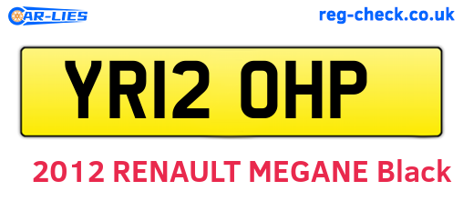 YR12OHP are the vehicle registration plates.