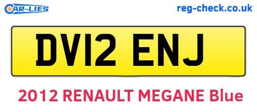 DV12ENJ are the vehicle registration plates.