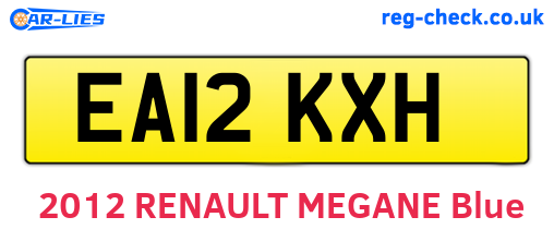 EA12KXH are the vehicle registration plates.