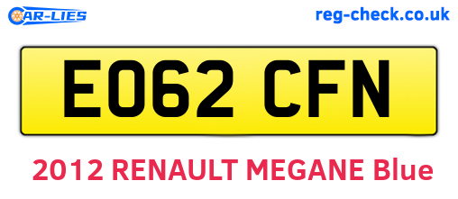 EO62CFN are the vehicle registration plates.