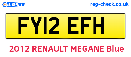FY12EFH are the vehicle registration plates.