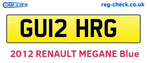 GU12HRG are the vehicle registration plates.