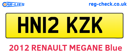 HN12KZK are the vehicle registration plates.