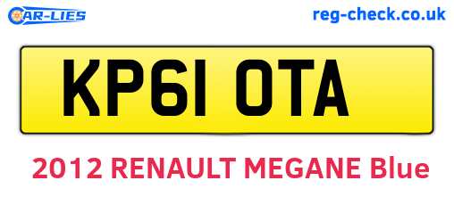 KP61OTA are the vehicle registration plates.